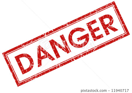 danger red square stamp 11940717