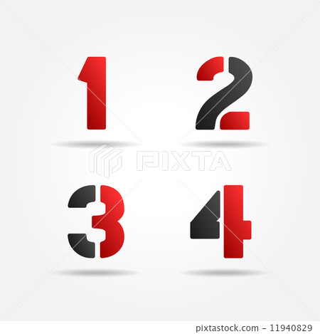 1234 3d red stencil numbers 1234 3d red stencil numbers 11940829