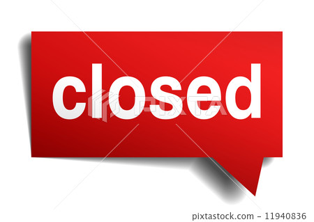 Closed red 3d realistic paper speech bubble isolated on white Closed red 3d realistic paper speech bubble isolated on white 11940836