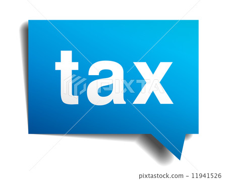 Tax blue 3d realistic paper speech bubble isolated on white Tax blue 3d realistic paper speech bubble isolated on white 11941526