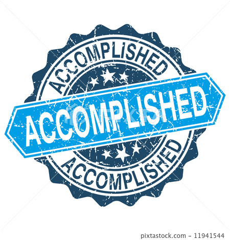 Accomplished grungy stamp isolated on white background Accomplished grungy stamp isolated on white background 11941544