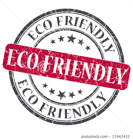 eco friendly red round grungy stamp isolated on white background eco friendly red round grungy stamp isolated on white background 11942432