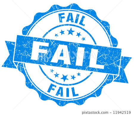 Fail blue vintage seal isolated on white Fail blue vintage seal isolated on white 11942519