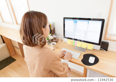 Personal computer and female Personal computer and female 11942530