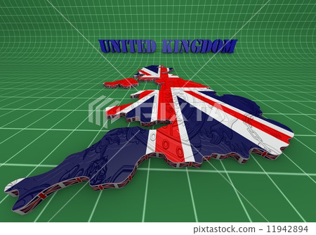 Illustration of United Kingdom map with as Flag Illustration of United Kingdom map with as Flag 11942894