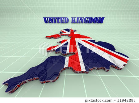 Illustration of United Kingdom map with as Flag Illustration of United Kingdom map with as Flag 11942895
