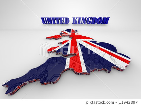 Illustration of United Kingdom map with as Flag Illustration of United Kingdom map with as Flag 11942897
