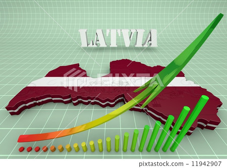Illustration Map of Latvia 11942907