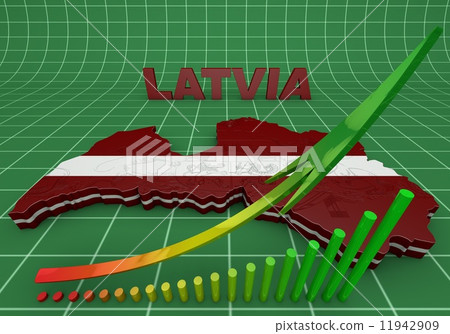 Illustration Map of Latvia 11942909