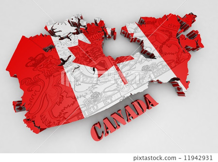 Map of Canada with flag colors Map of Canada with flag colors 11942931