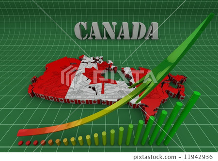 Map of Canada with flag colors 11942936