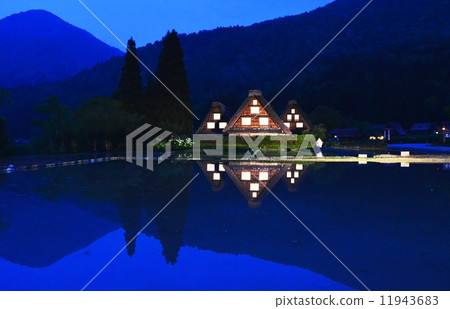 Shirakawa-go series - when it is blue in the paddy fields 11943683