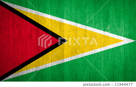 Guyana Flag on wood background 11944477