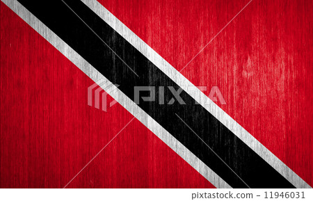 Trinidad and Tobago Flag on wood background 11946031
