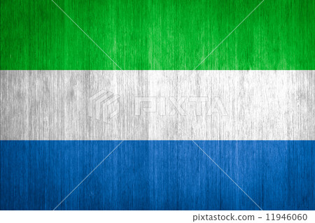 Sierra Leone Flag on wood background 11946060