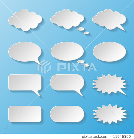 Set of paper speech bubbles. Vector illustration - Stock Illustration ...