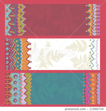 Set of three ethnic cards 11946739