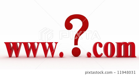 Guestion mark between www and dot com. Concept unknown web page 11948031