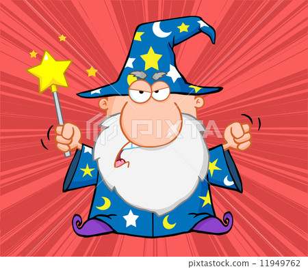 Angry Wizard With Magic Wand 11949762