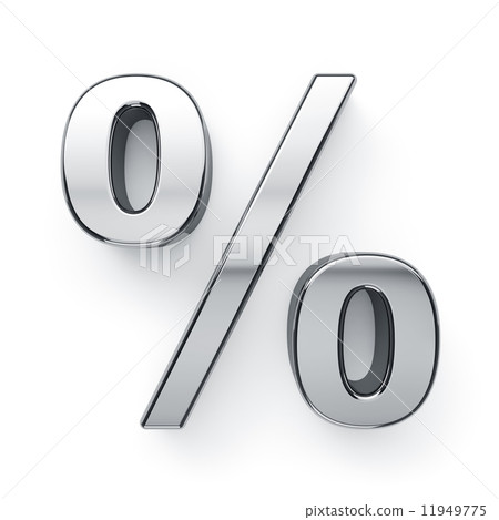 Metalic percent sign simbol - % Metalic percent sign simbol - % 11949775