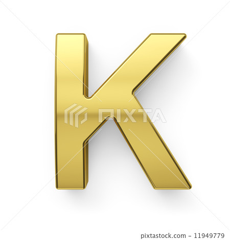 3d render of golden alphabet letter simbol - K 3d render of golden alphabet letter simbol - K 11949779