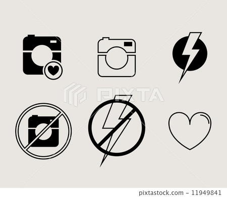 Hipster photo or video camera icon, minimalism style, flat design 11949841