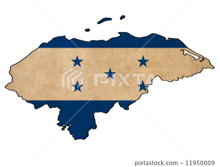 Honduras map on Honduras flag drawing ,grunge and retro flag ser 11950009