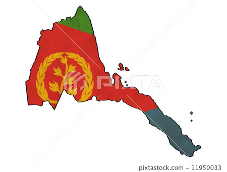 Eritrea map on Eritrea flag drawing ,grunge and retro flag serie 11950033