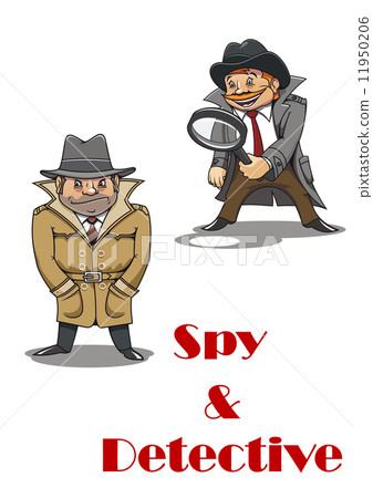 Detective and spy man cartoon characters 11950206