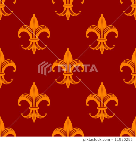 Seamless fleur de lys royal orange pattern Seamless fleur de lys royal orange pattern 11950295