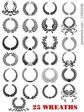 Laurel wreaths heraldic set 11950296