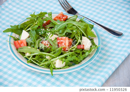 Greece salad with mozzarella, ruccola and tomatoes 11950326