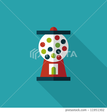Gumball Machine flat icon with long shadow,eps10 - Stock Illustration ...
