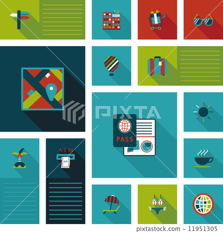traveling flat ui background,eps10 - Stock Illustration [11951305] - PIXTA