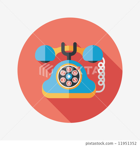 Retro telephone flat icon with long shadow,eps10 Retro telephone flat icon with long shadow,eps10 11951352