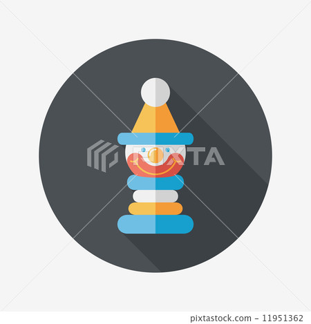 Pyramid toy flat icon with long shadow,eps10 Pyramid toy flat icon with long shadow,eps10 11951362