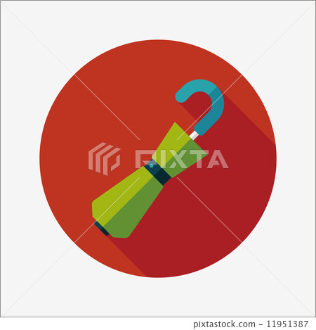 umbrella flat icon with long shadow - Stock Illustration [11951387] - PIXTA