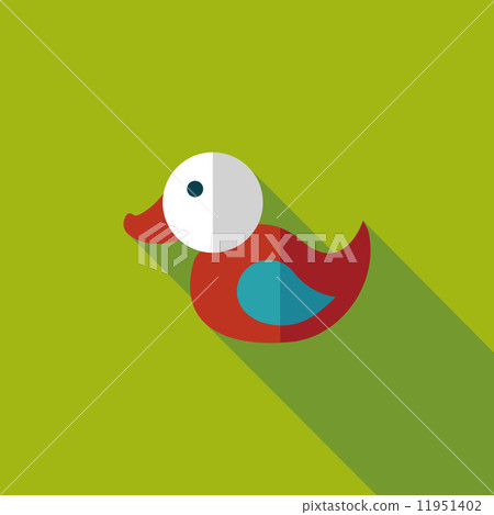 Duck toy flat icon with long shadow,eps 10 11951402