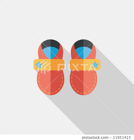 baby booties flat icon with long shadow baby booties flat icon with long shadow 11951415