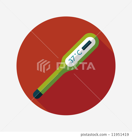 medical thermometer flat icon with long shadow 11951419
