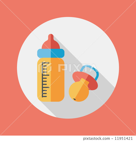 Baby bottle flat icon with long shadow,EPS 10 11951421