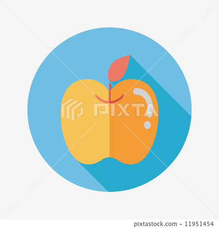 Apple flat icon with long shadow 11951454
