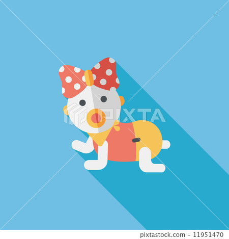 baby rattle flat icon with long shadow,eps10 baby rattle flat icon with long shadow,eps10 11951470