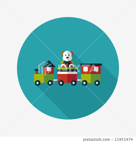 Train toy flat icon with long shadow,EPS 10 Train toy flat icon with long shadow,EPS 10 11951474