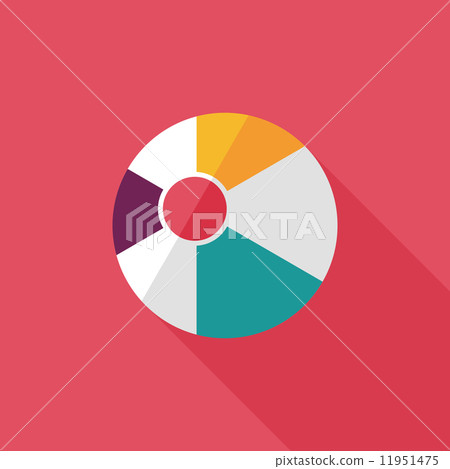Beach ball flat icon with long shadow 11951475