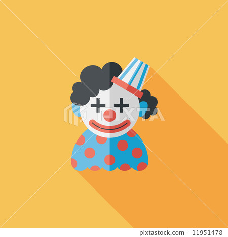 Clown flat icon with long shadow,eps10 Clown flat icon with long shadow,eps10 11951478