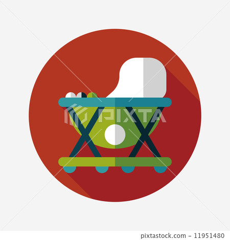 Baby walker flat icon with long shadow,eps10 11951480