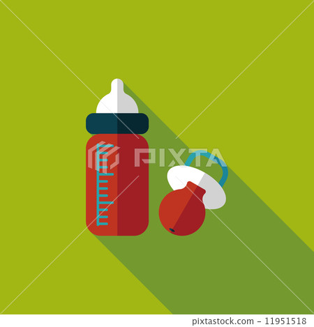 Baby bottle flat icon with long shadow,EPS 10 11951518