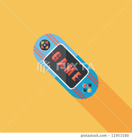 Handheld game flat icon with long shadow,eps 10 Handheld game flat icon with long shadow,eps 10 11951580