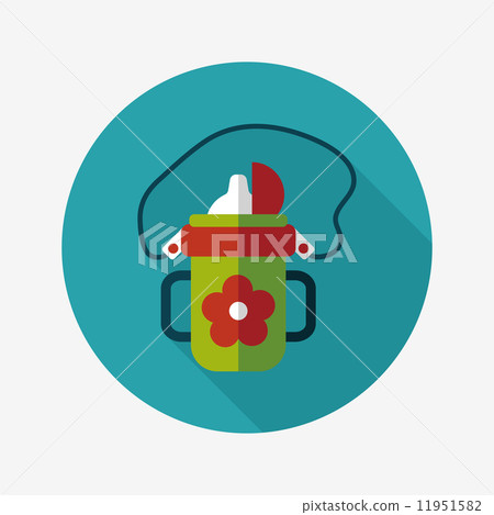 kid water bottle flat icon with long shadow,EPS 10 11951582